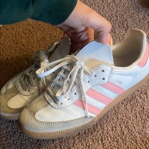 Adidas Samba White and Pink Shoes